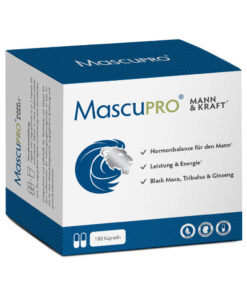 MascuPRO Mann & Kraft, 180 Kapseln, Vorderseite Verpackung