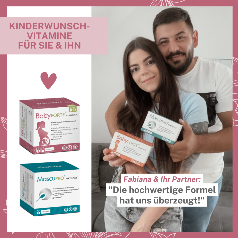 BabyFORTE FolsäurePlus, 60 Kapseln, ohne Jod, Rückseite Verpackung