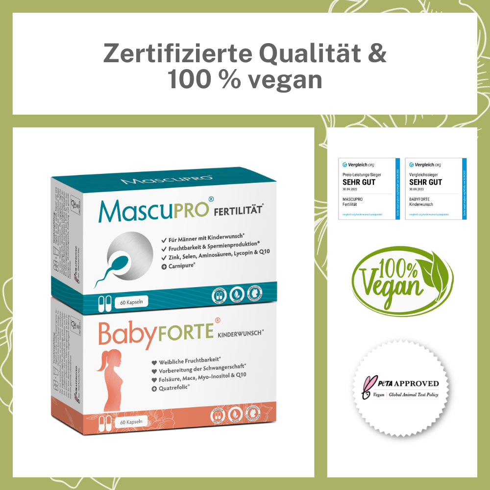 BabyFORTE Kinderwunsch-Duo Vorteile und Siegel
