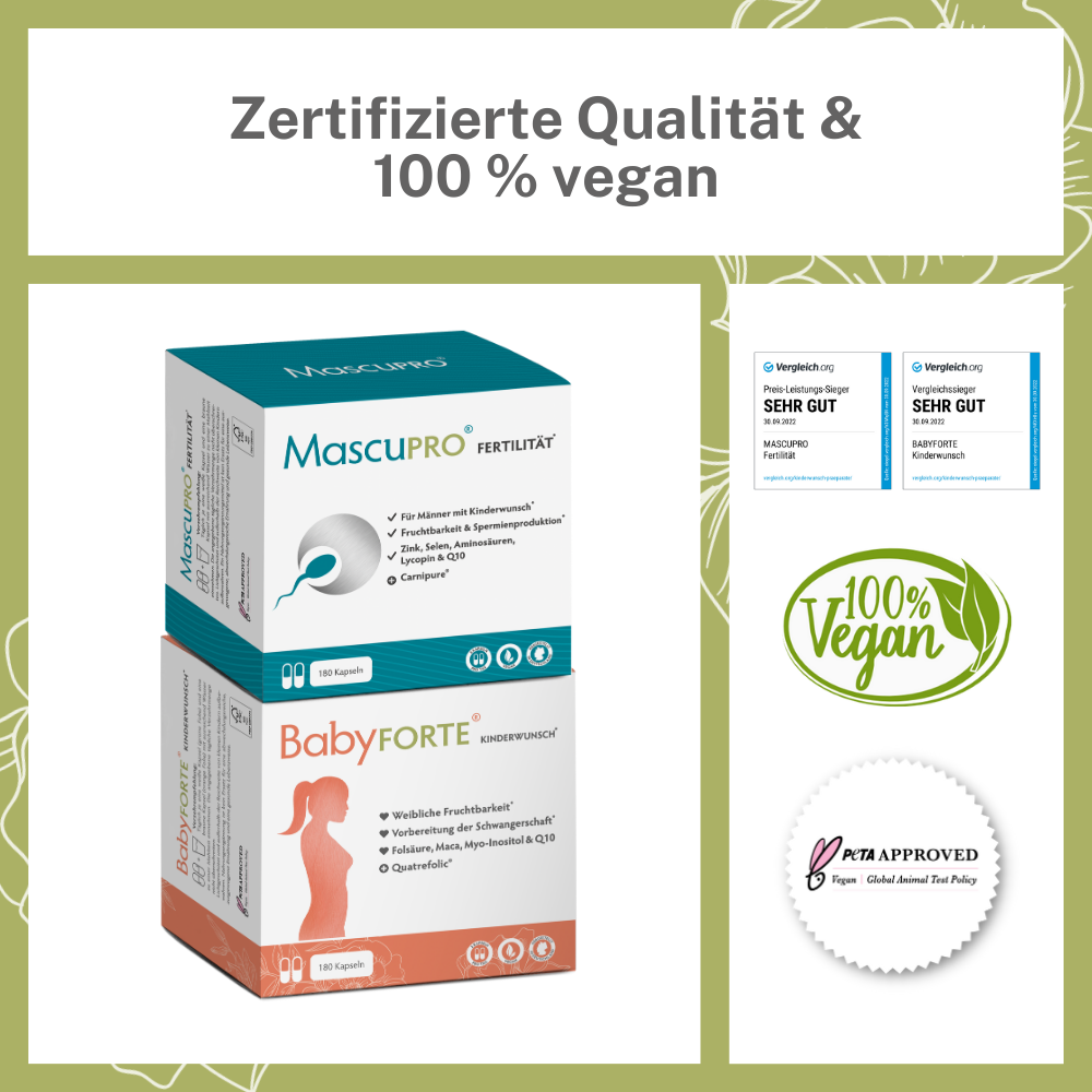BabyFORTE Kinderwunsch-Duo Vorteile und Siegel