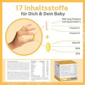 Vorteile auf einen Blick, BabyFORTE Folsäure + Omega-3 ohne Jod Großpackungen