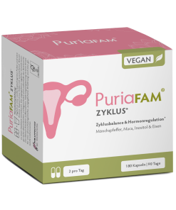PuriaFAM Zyklus, 180 Kapseln, Vorderseite Verpackung