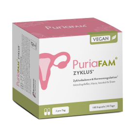 PuriaFAM Zyklus, 180 Kapseln, Vorderseite Verpackung