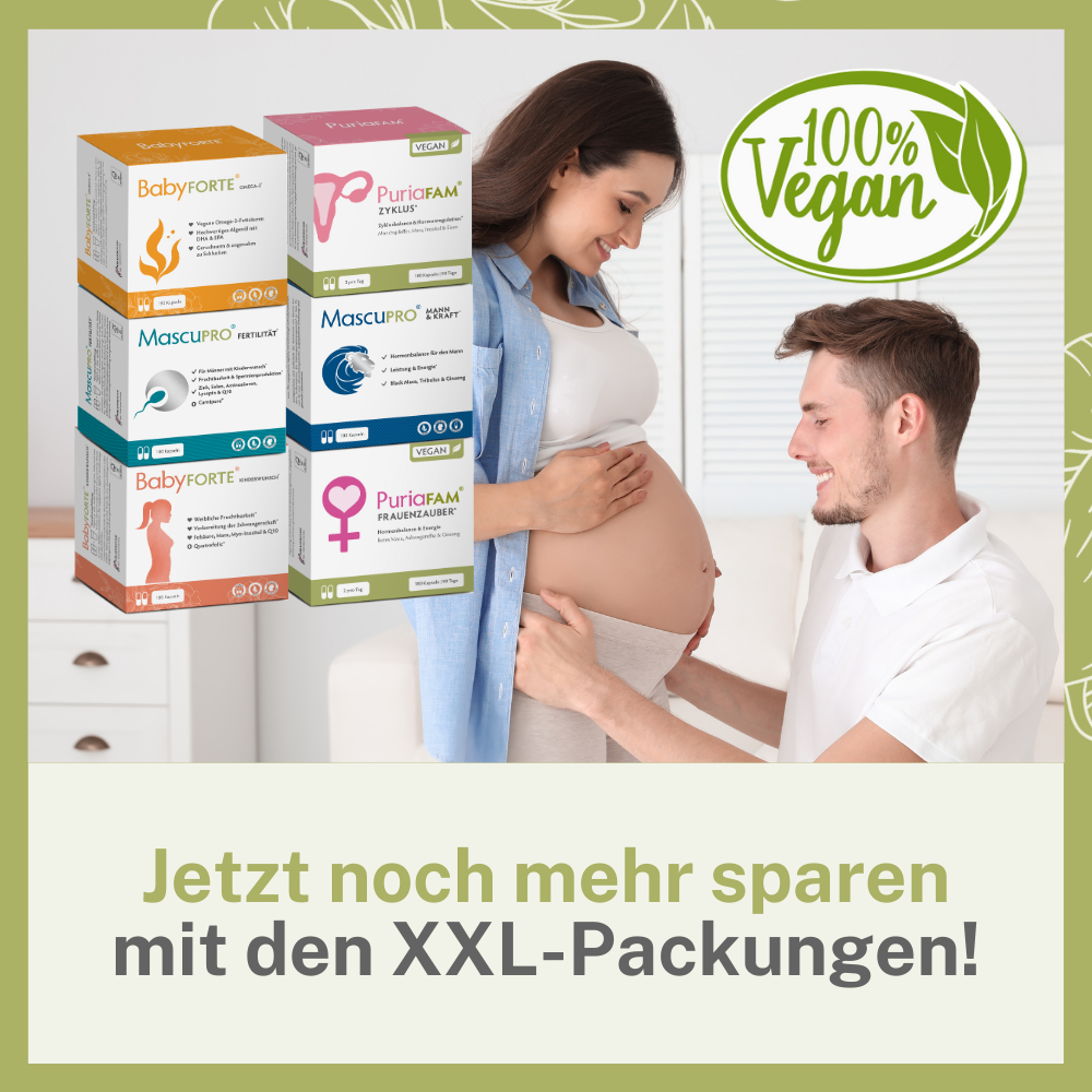 BabyFORTE Kinderwunsch Komplett-Paket gibt es auch als Großpackung mit 180 Kapseln für 90 Tage