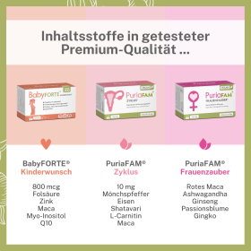 BabyFORTE Kinderwunsch Komplett-Paket oJ – Inhaltsstoffe in getesteter Qualität, Kinderwunsch, Zyklus, Frauenzauber