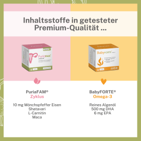 BabyFORTE Kinderwunsch & Zyklus-Set – Inhaltsstoffe in getesteter Qualität