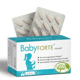 BabyFORTE Stillzeit, 60 Kapseln, Vorderseite Verpackung, Dose
