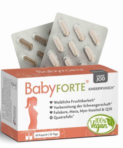 BabyFORTE Kinderwunsch ohne Jod, 60 Kapseln, Vorderseite Verpackung