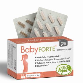 BabyFORTE Kinderwunsch ohne Jod, 60 Kapseln, Vorderseite Verpackung