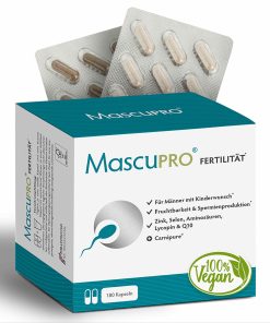 MascuPRO Fertilität, 180 Kapseln, Vorderseite Verpackung