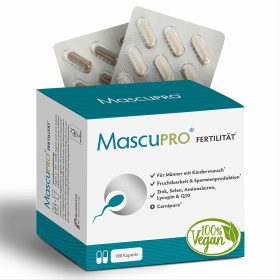 MascuPRO Fertilität, 180 Kapseln, Vorderseite Verpackung