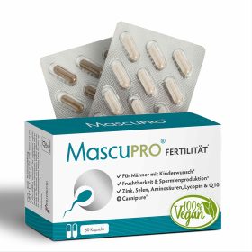 MascuPRO Fertilität, 60 Kapseln, Vorderseite Verpackung