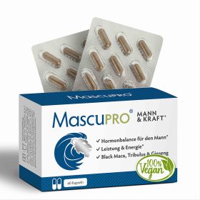 MascuPRO Mann & Kraft, 60 Kapseln, Vorderseite Verpackung