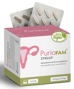 PuriaFAM Zyklus, 180 Kapseln, Vorderseite Verpackung